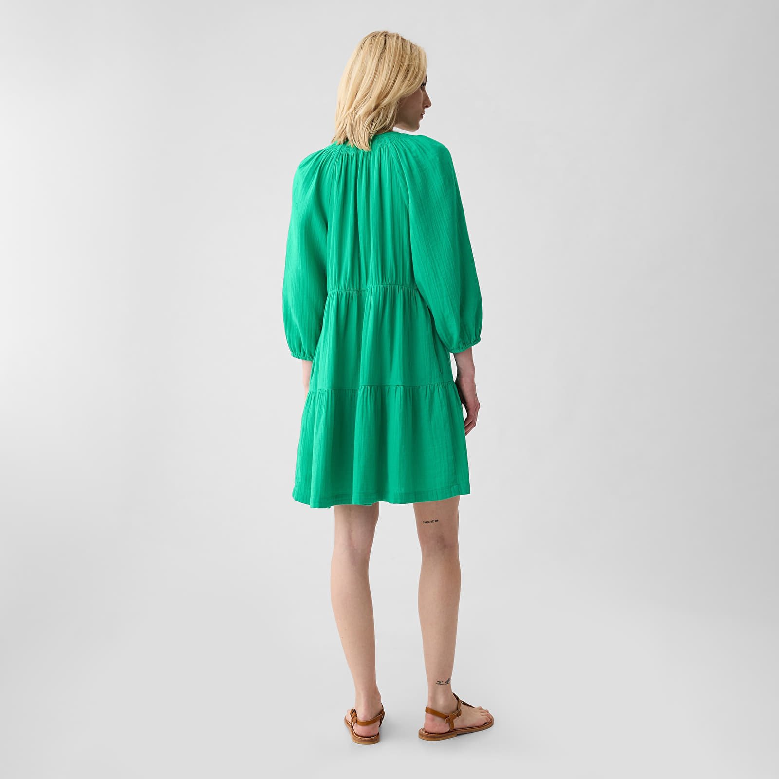 Dresses Longsleeve Gauze Mini Dress Simply Green 17-5936