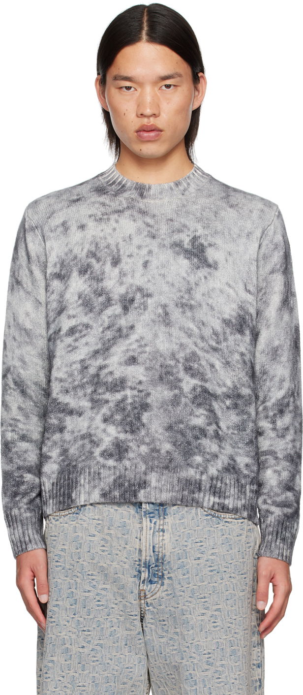 Gray Acid Print Sweater