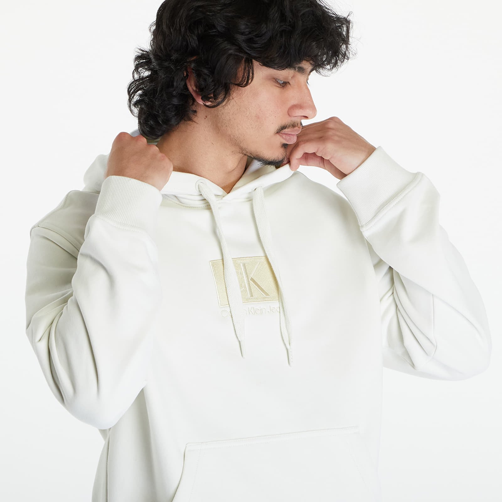 Embroidery Patch Hoodie White