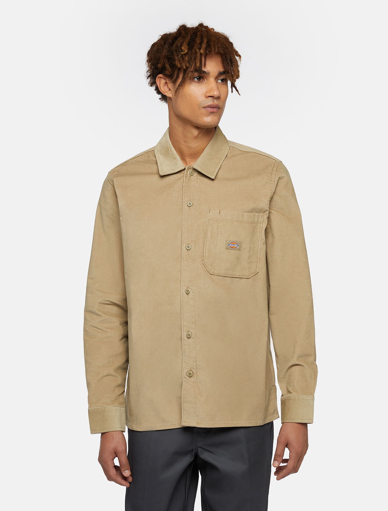 Corduroy Shirt Man Khaki