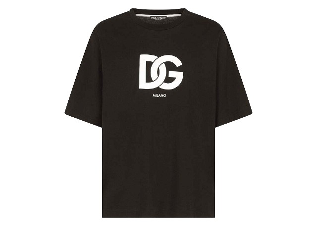 Cotton DG Logo Print T-shirt Black