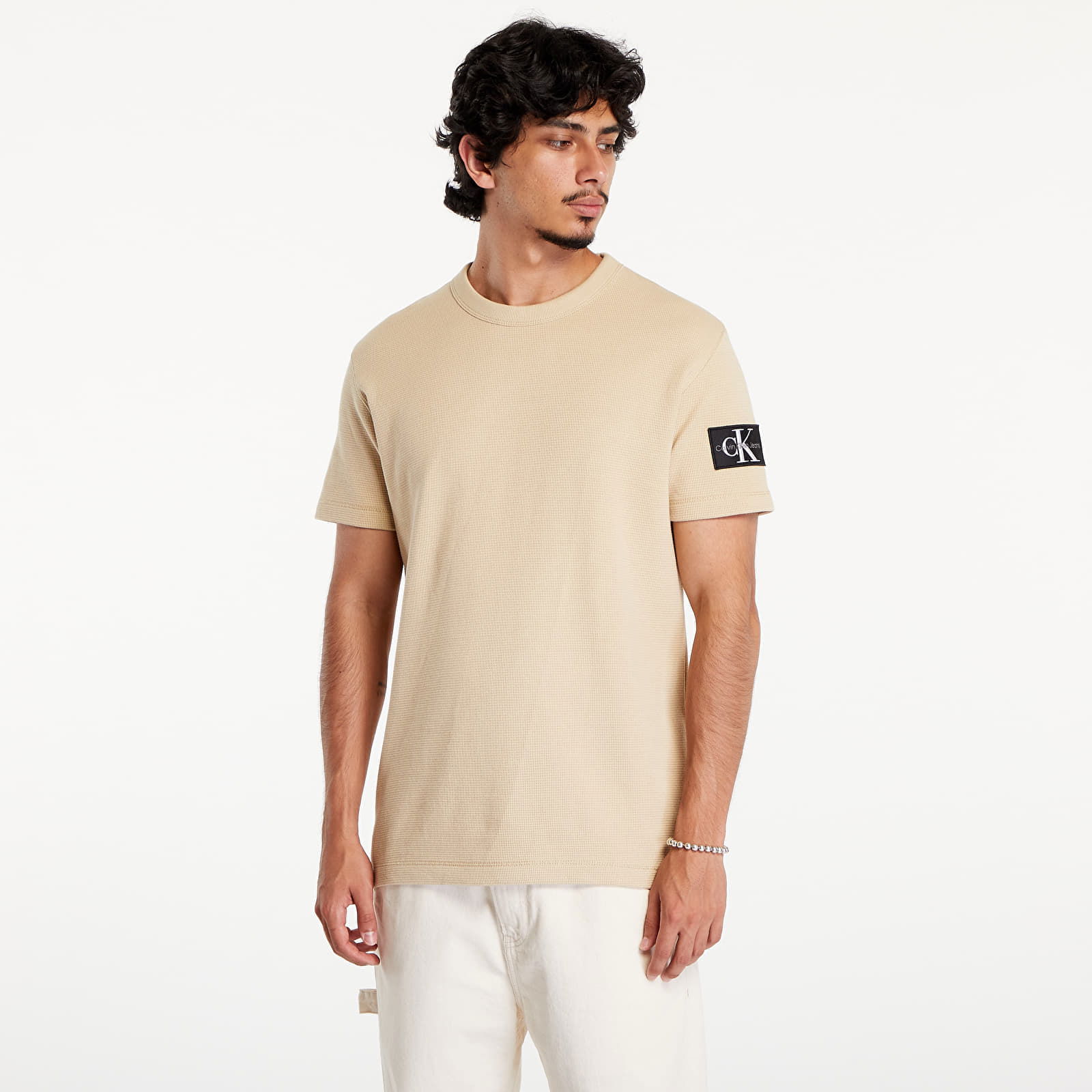 Badge Waffle Tee Khaki