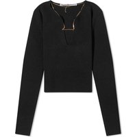 V-Neck Logo Necklace Top