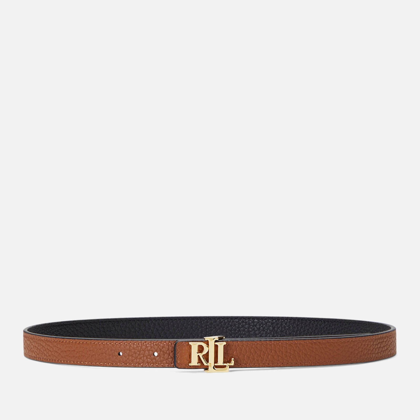 Lauren Ralph Lauren Women's Reversible 20 Skinny Belt - Black/Lauren Tan - XL