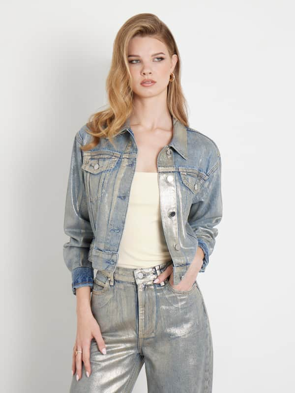 Metallic Effect Denim Jacket