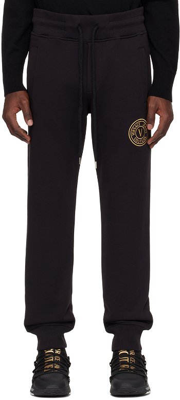 Versace Jeans Couture Black V-Emblem Sweatpants E76GAAT02_ECF01T