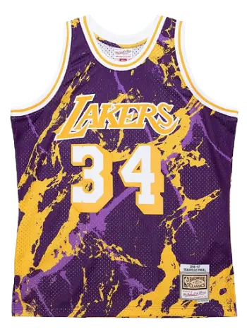 Mitchell & Ness NBA Los Angeles Lakers Shaquille O'Neal Team Marble Swingman Jersey TFSM1278-LAL96SONPTPR