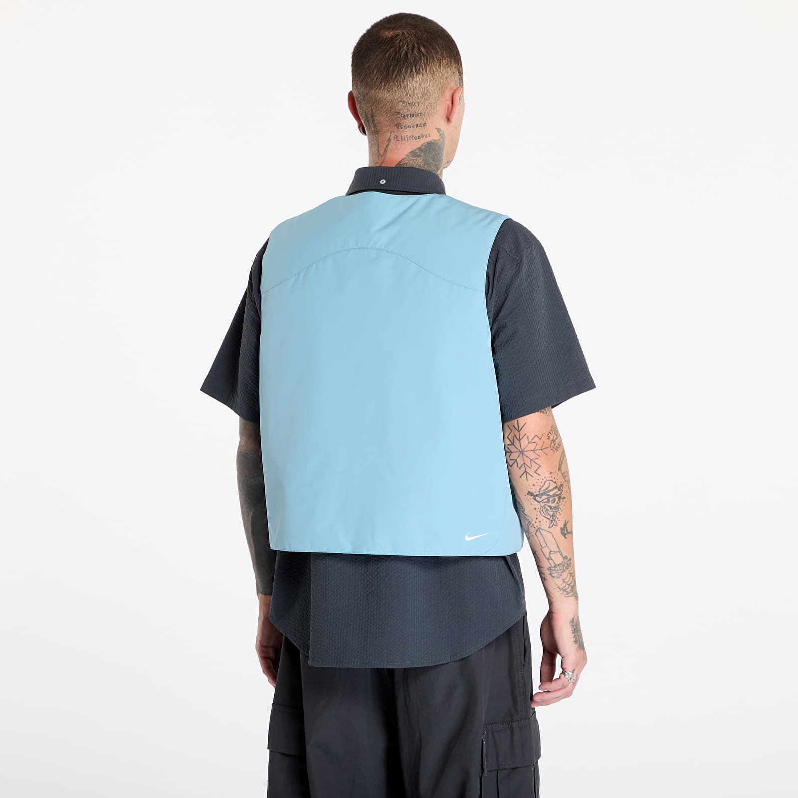 "Skull Peak" PrimaLoft® Reversible Vest Denim Turquoise/ Armory Navy/ Summit White