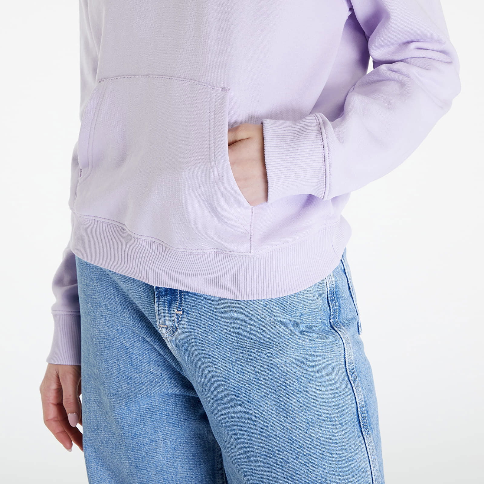 Boxy Logo Drawcord Hoodie Lavender Flower