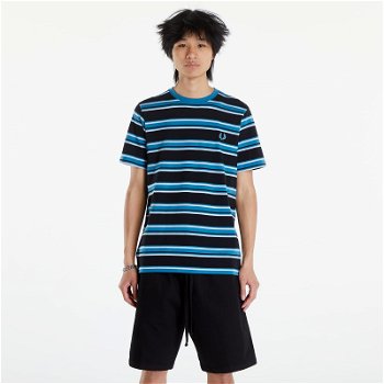 Fred Perry Stripe T-Shirt Black/ Light Smoke/ Ocean M6557 V18