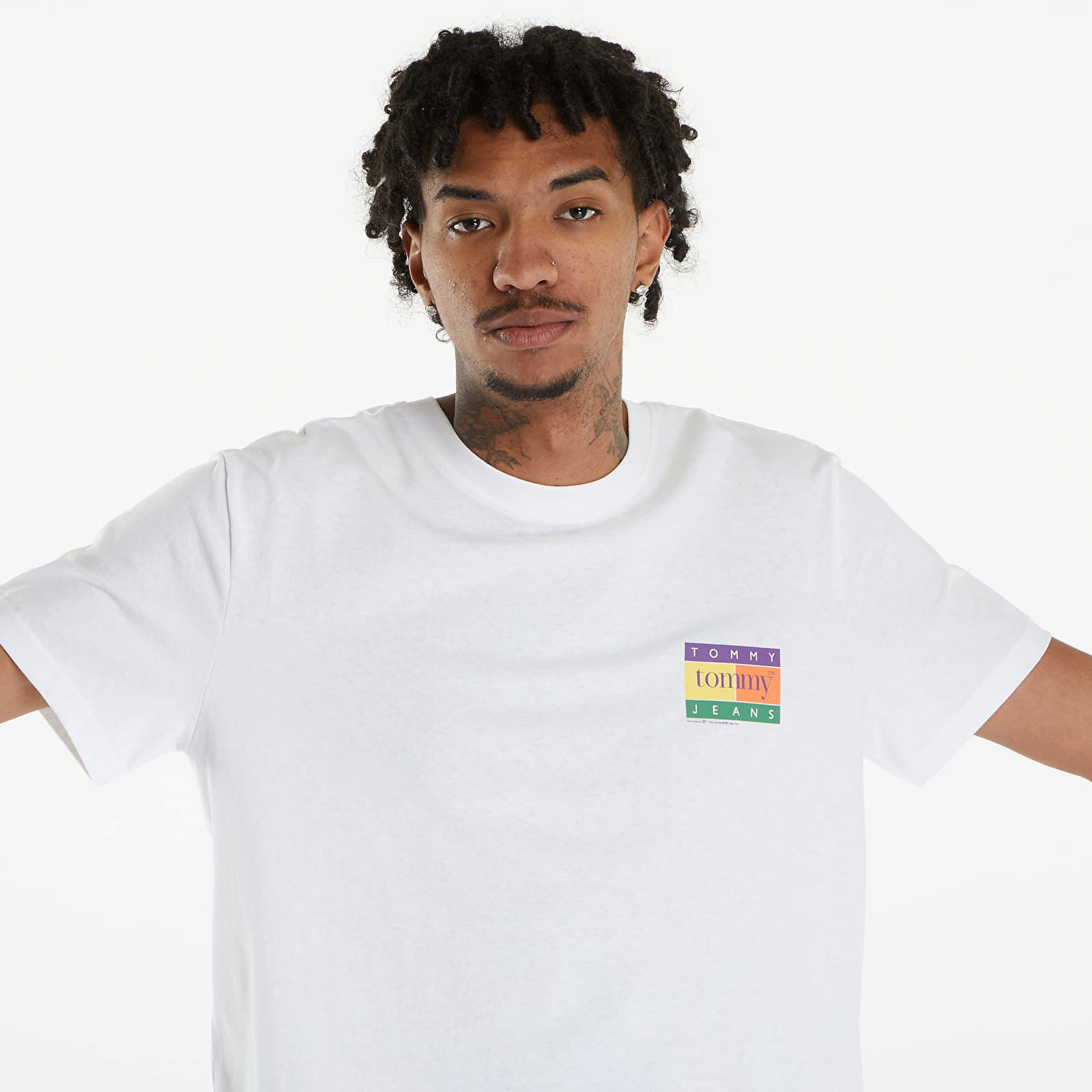 Oversized Serif Flag Logo Logo T-Shirt White