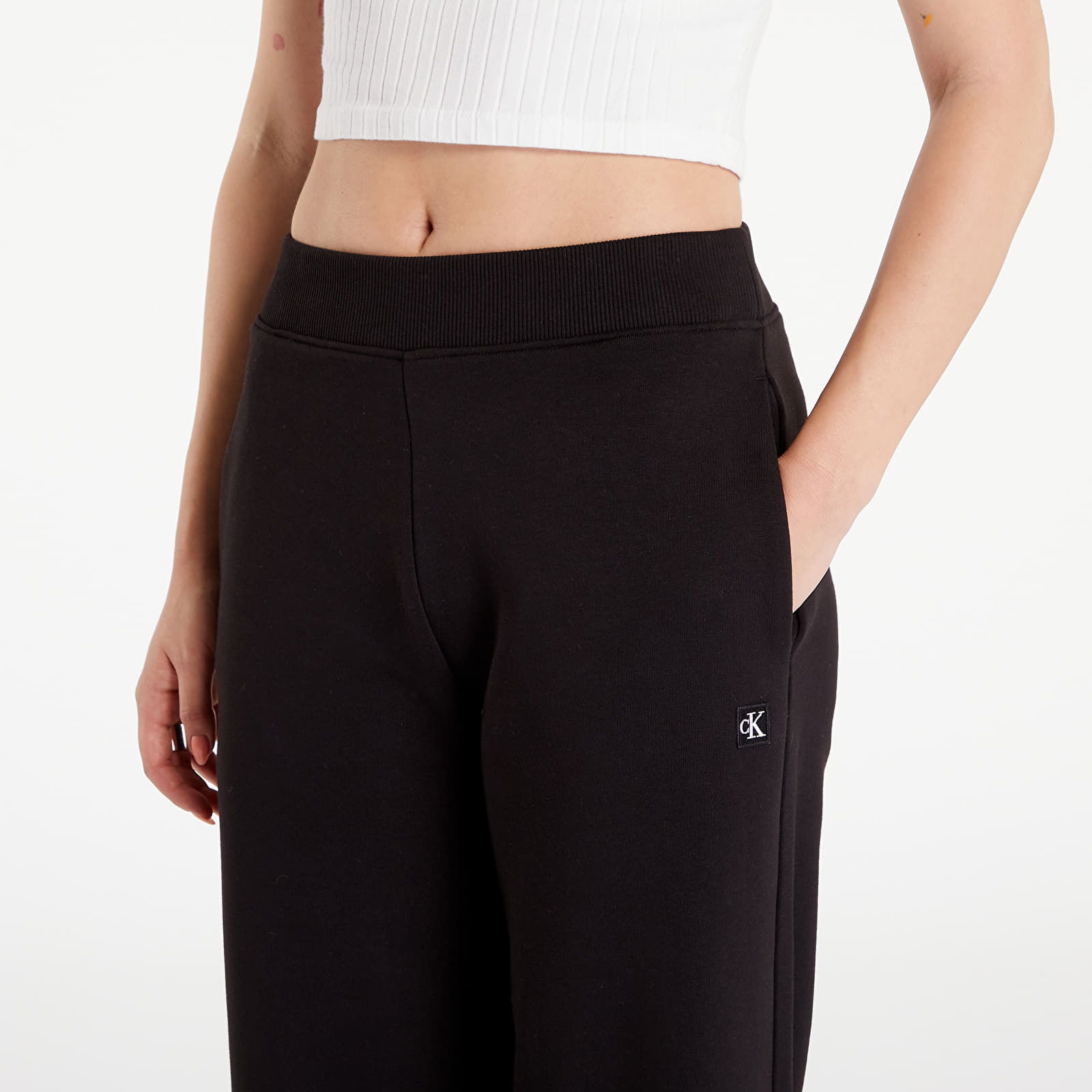 Relaxed Cotton Terry Joggers Black