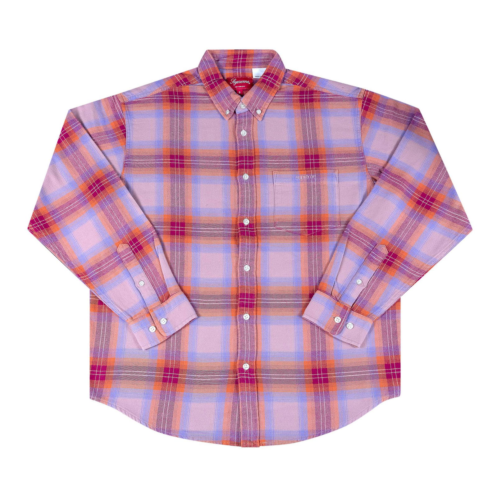 Košile Supreme Brushed Plaid Flannel Shirt SS22S8 PINK | FLEXDOG