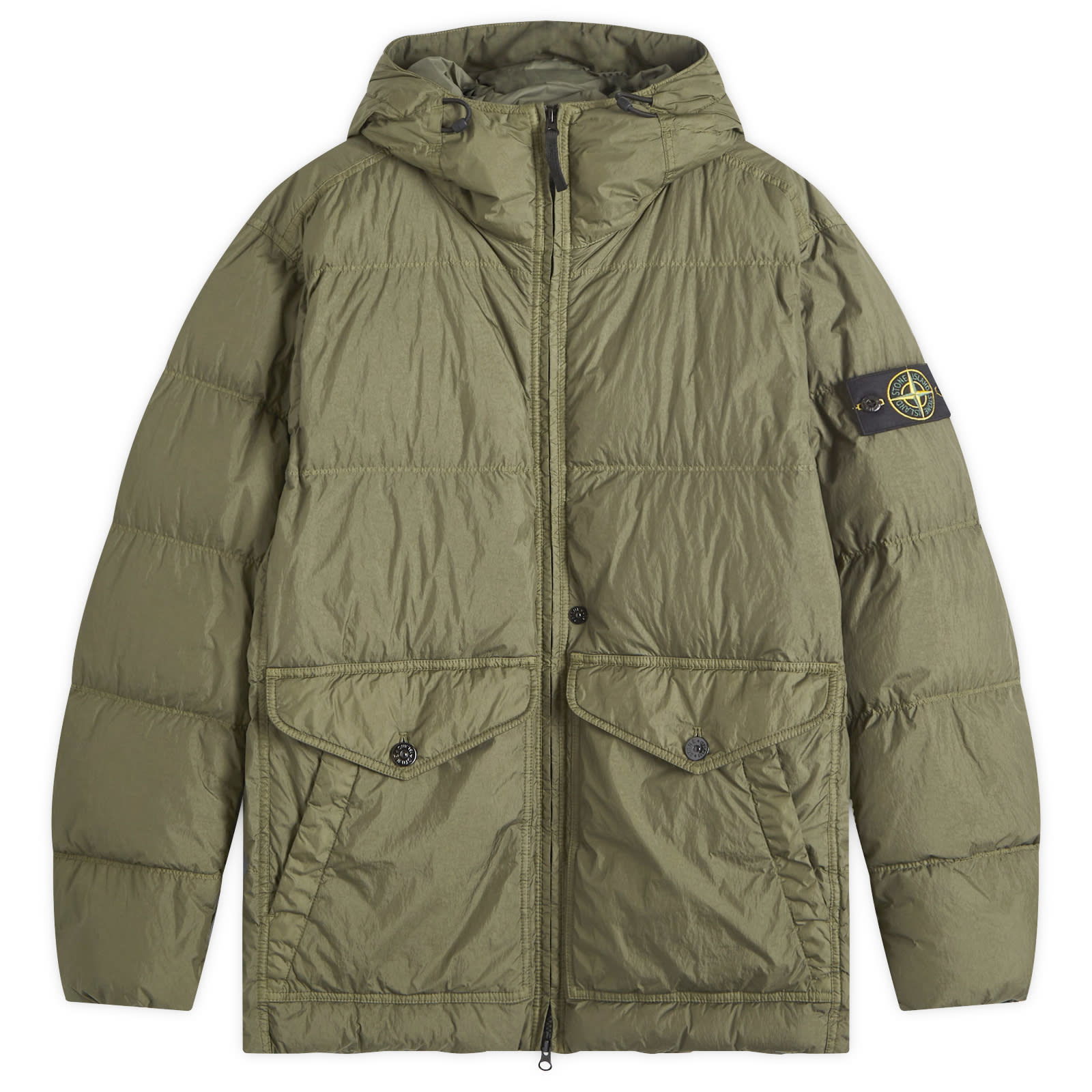 Crinkle Reps Hooded Down Jacket