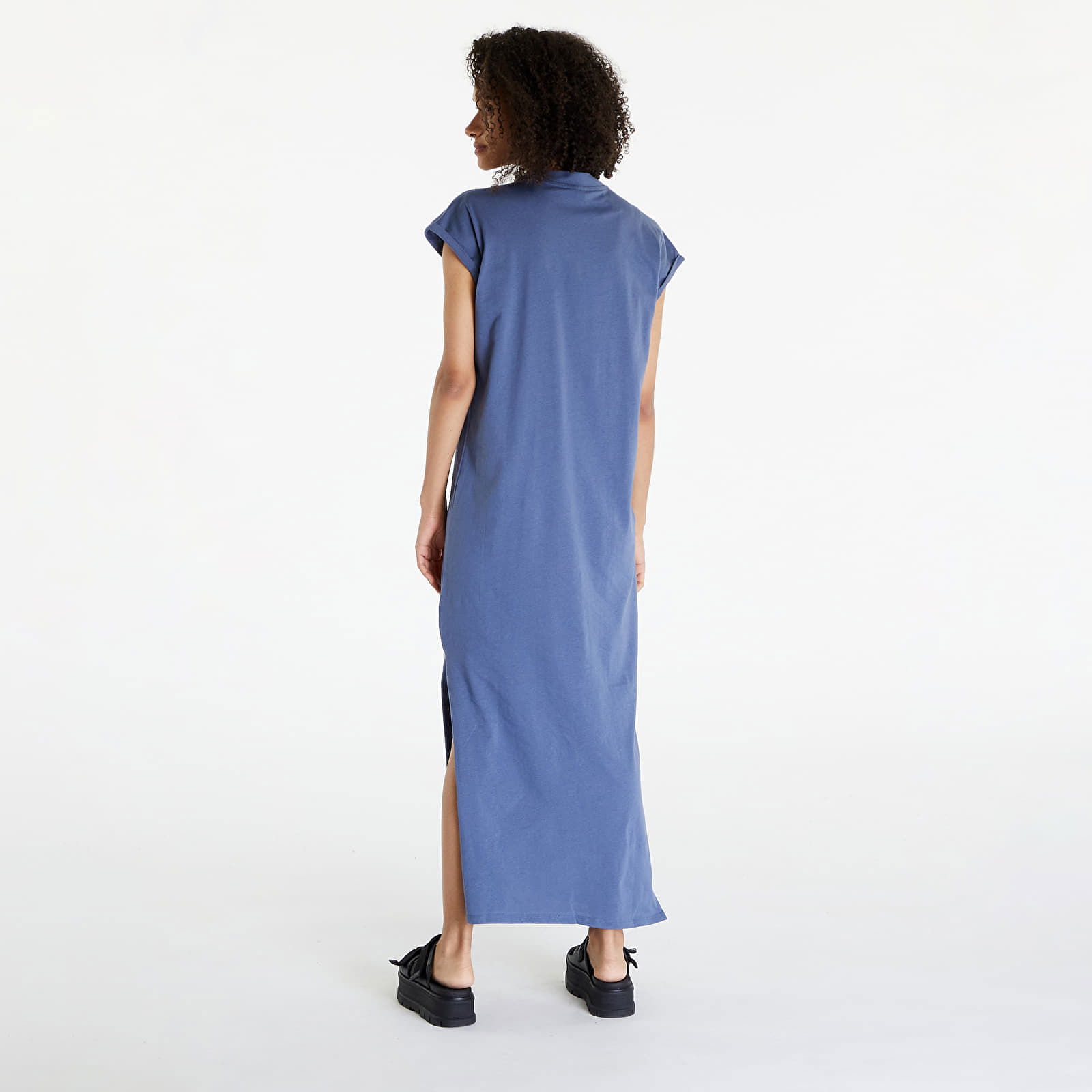 Dresses Ladies Long Extended Shoulder Dress Vintageblue