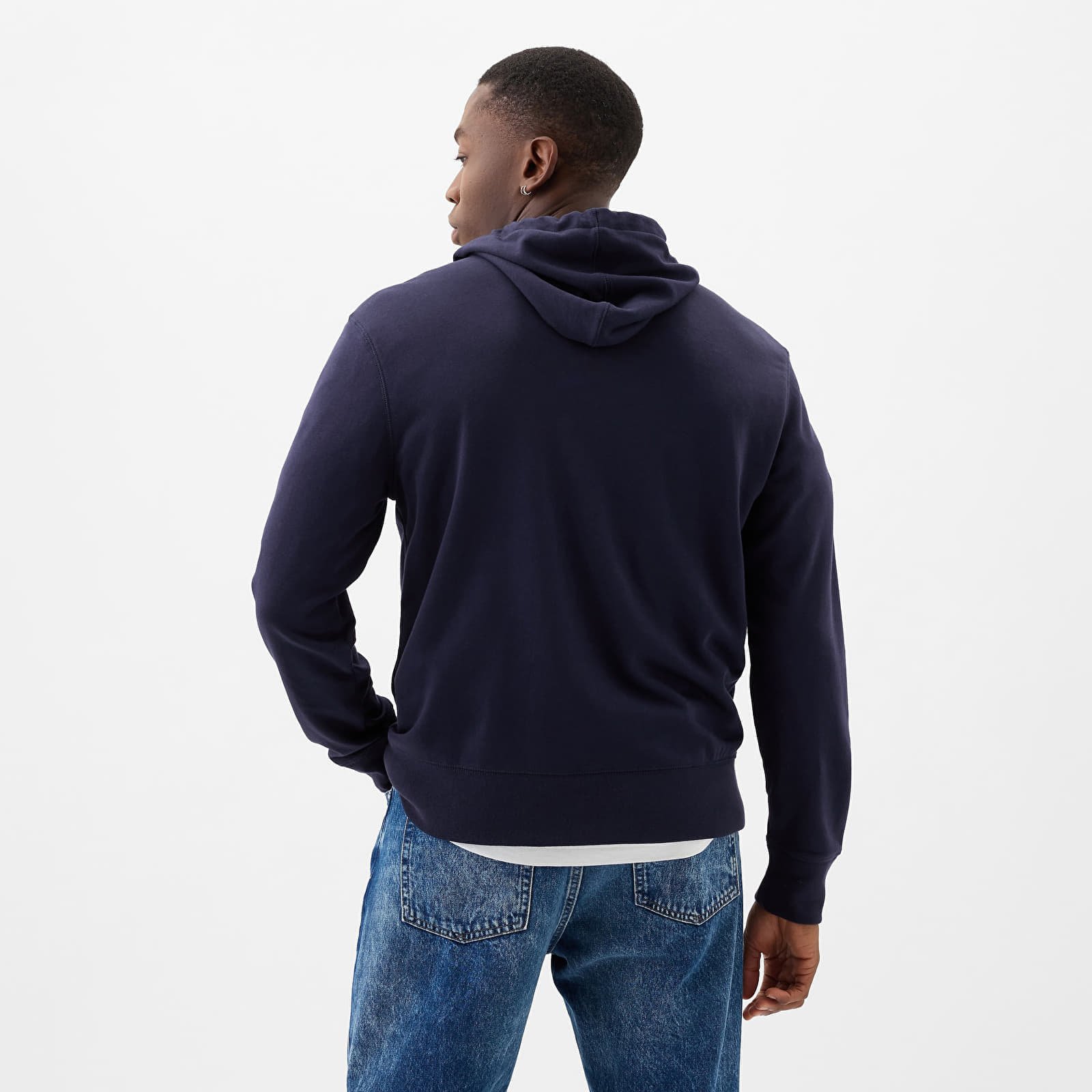 French Terry Fullzip Logo Hoodie Tapestry Navy