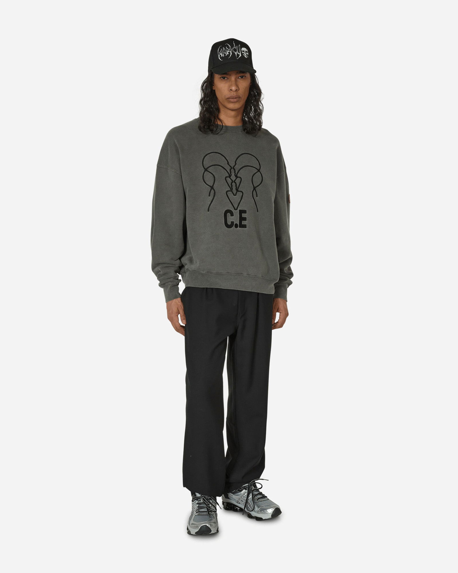 Overdye Wb Headsx4 C.E Crewneck Sweatshirt Charcoal