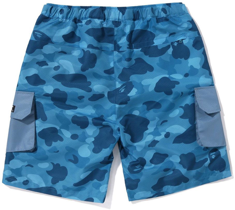 Bape Honeycomb Camo Cargo Shorts Blue