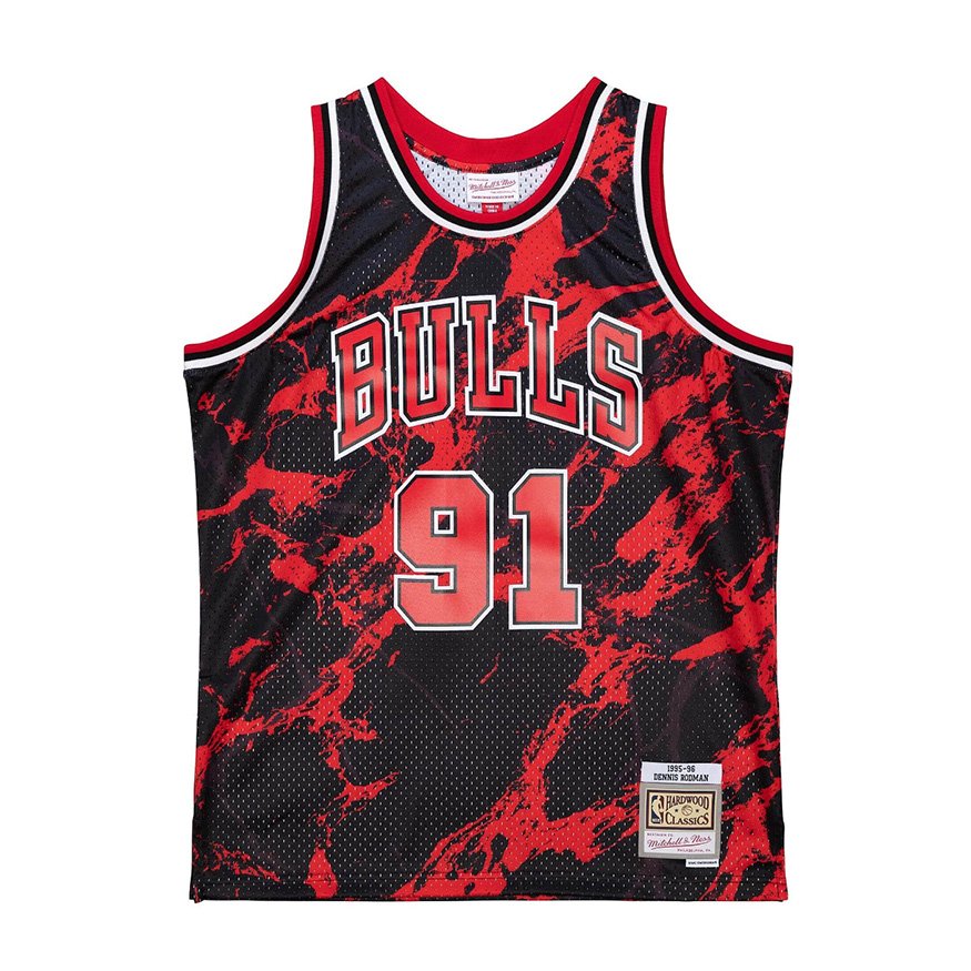 NBA Chicago Bulls Dennis Rodman Team Marble Swingman Jersey