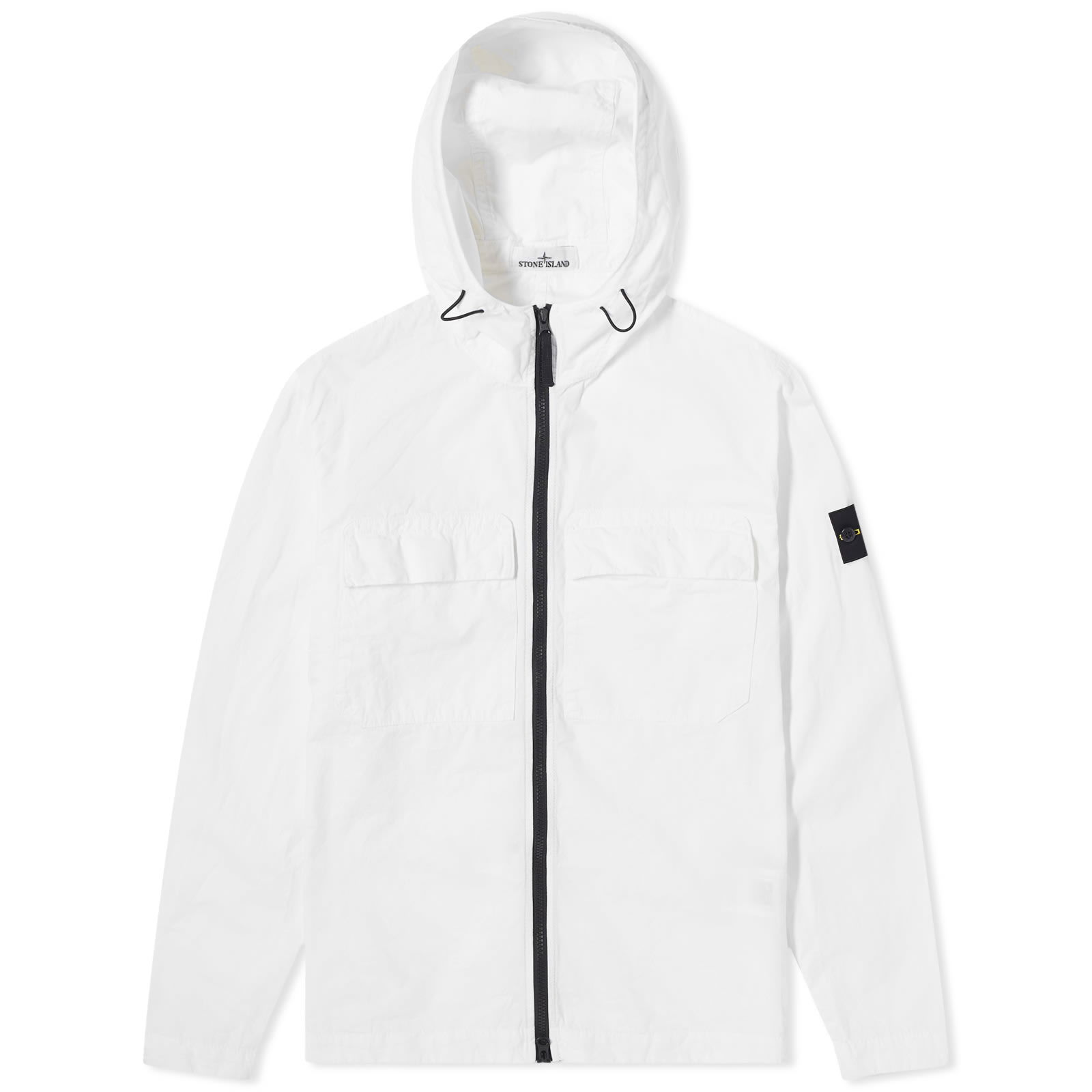 Brushed Cotton Canvas Hooded Overshirt