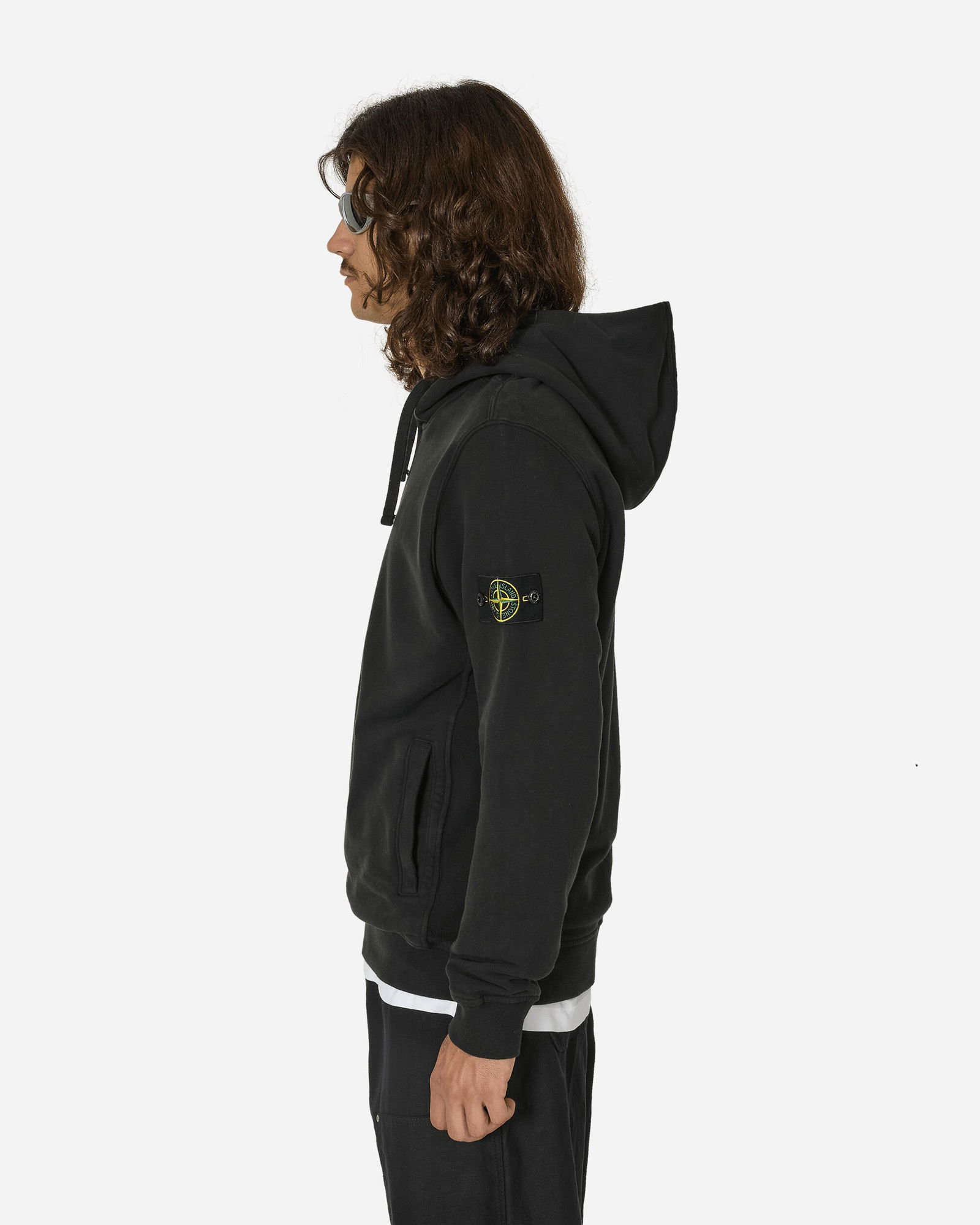 Garment Dyed Hooded Sweatshirt Black