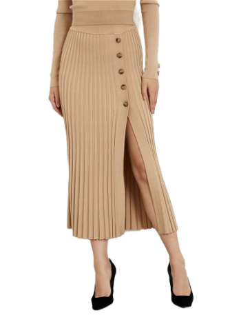 GUESS Pleated Long Sweater Skirt W4RD99Z3D60