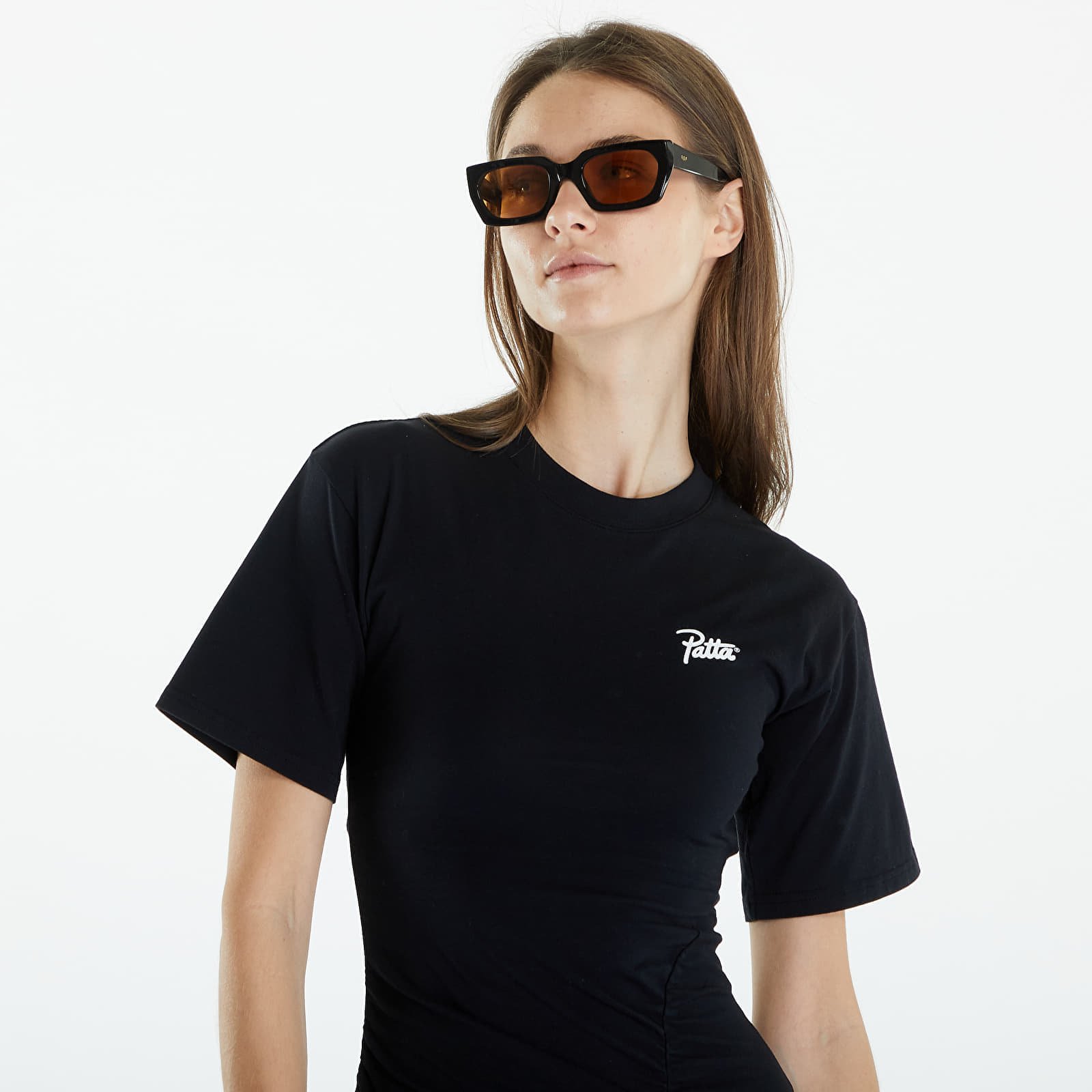 Femme Ruched T-Shirt Dress Black