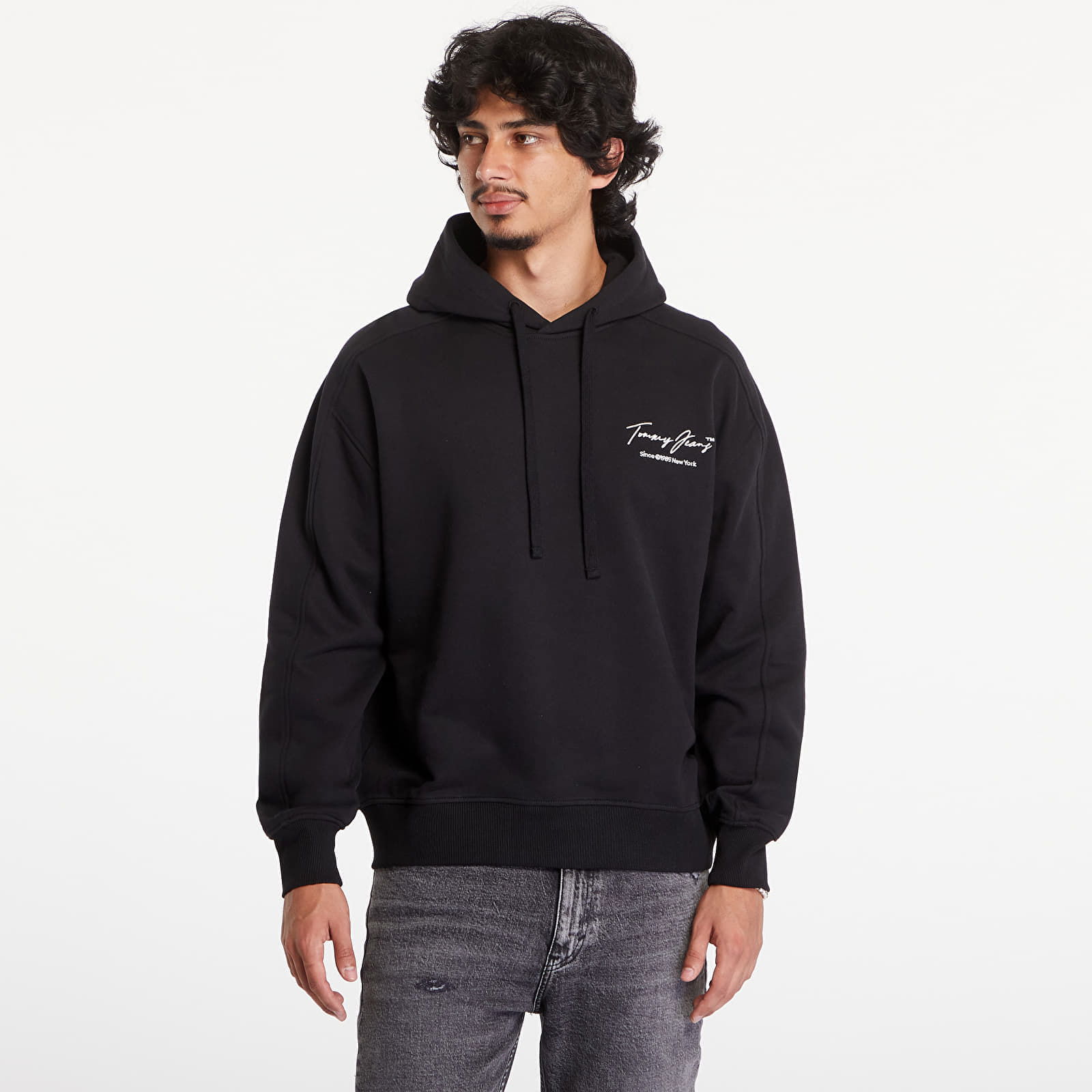Relaxed Washed Dna Hoodie Black