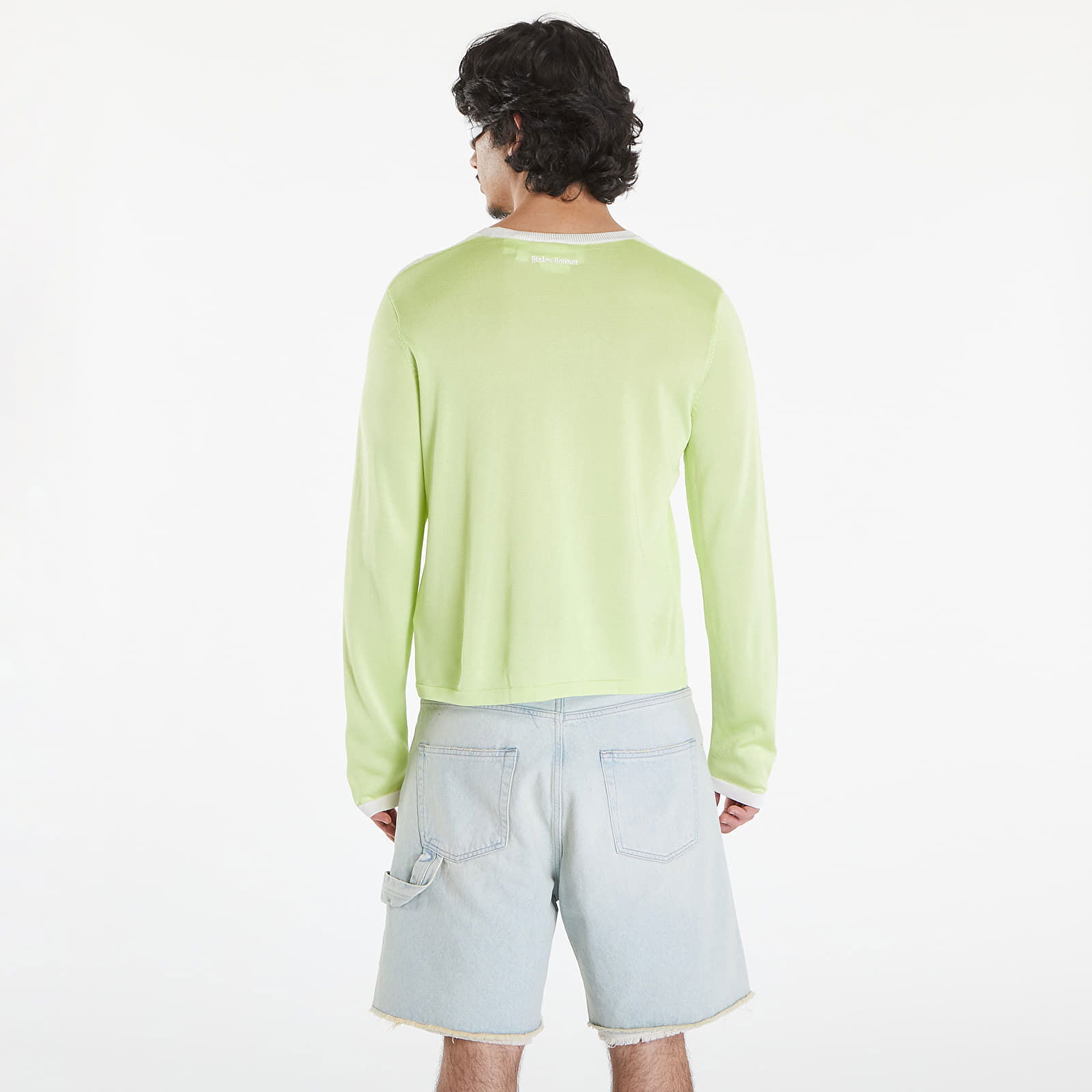 Wales Bonner x Knit Long sleeve Tee Semi Frozen Yellow/ White