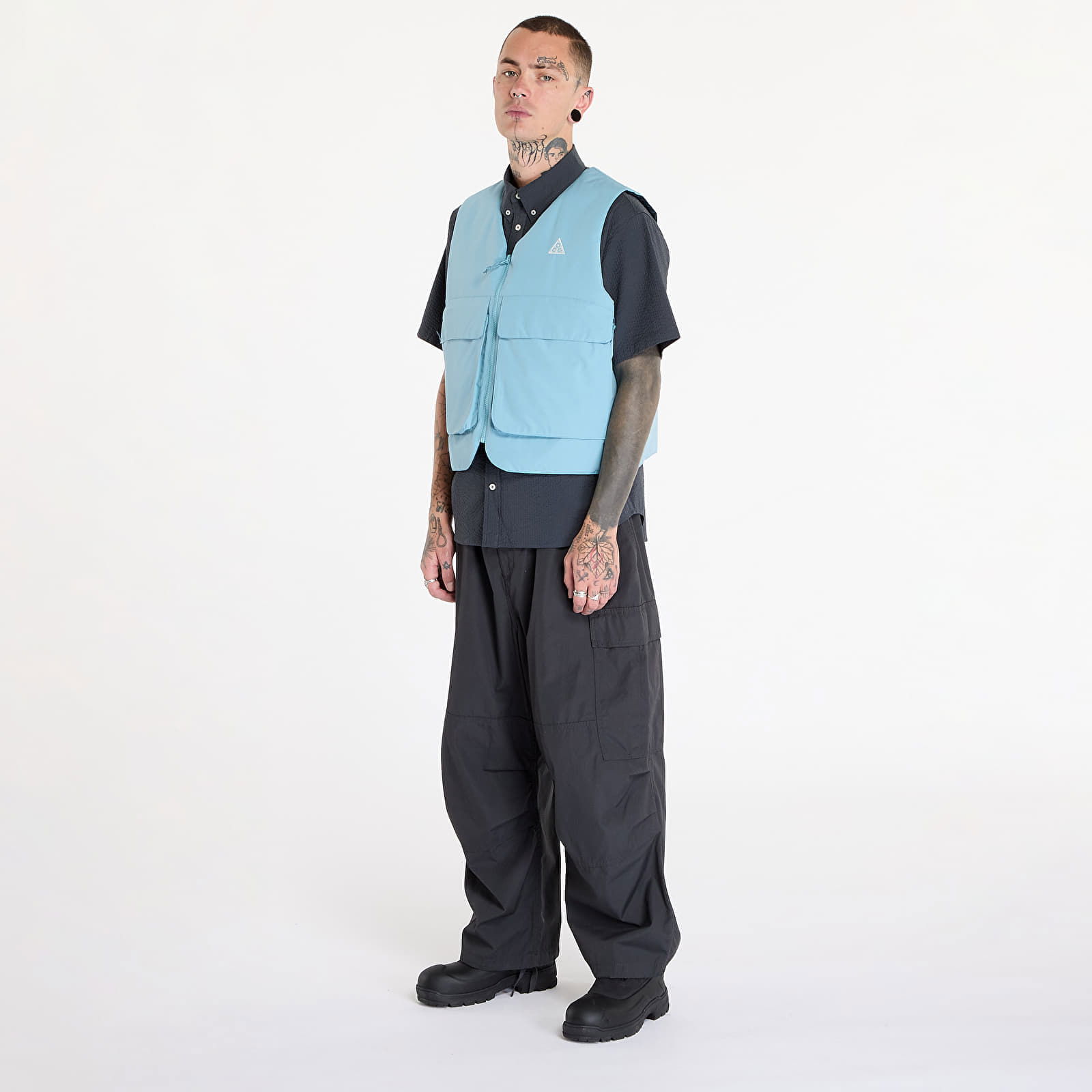 "Skull Peak" PrimaLoft® Reversible Vest Denim Turquoise/ Armory Navy/ Summit White