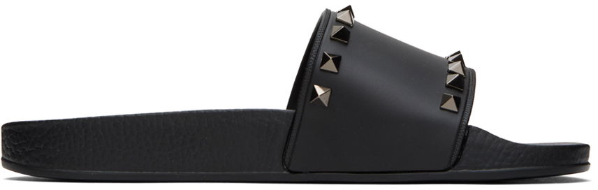 Garavani Black Rockstud Slides