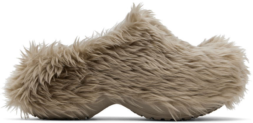 Crocs x Fake Fur Mules "Taupe"