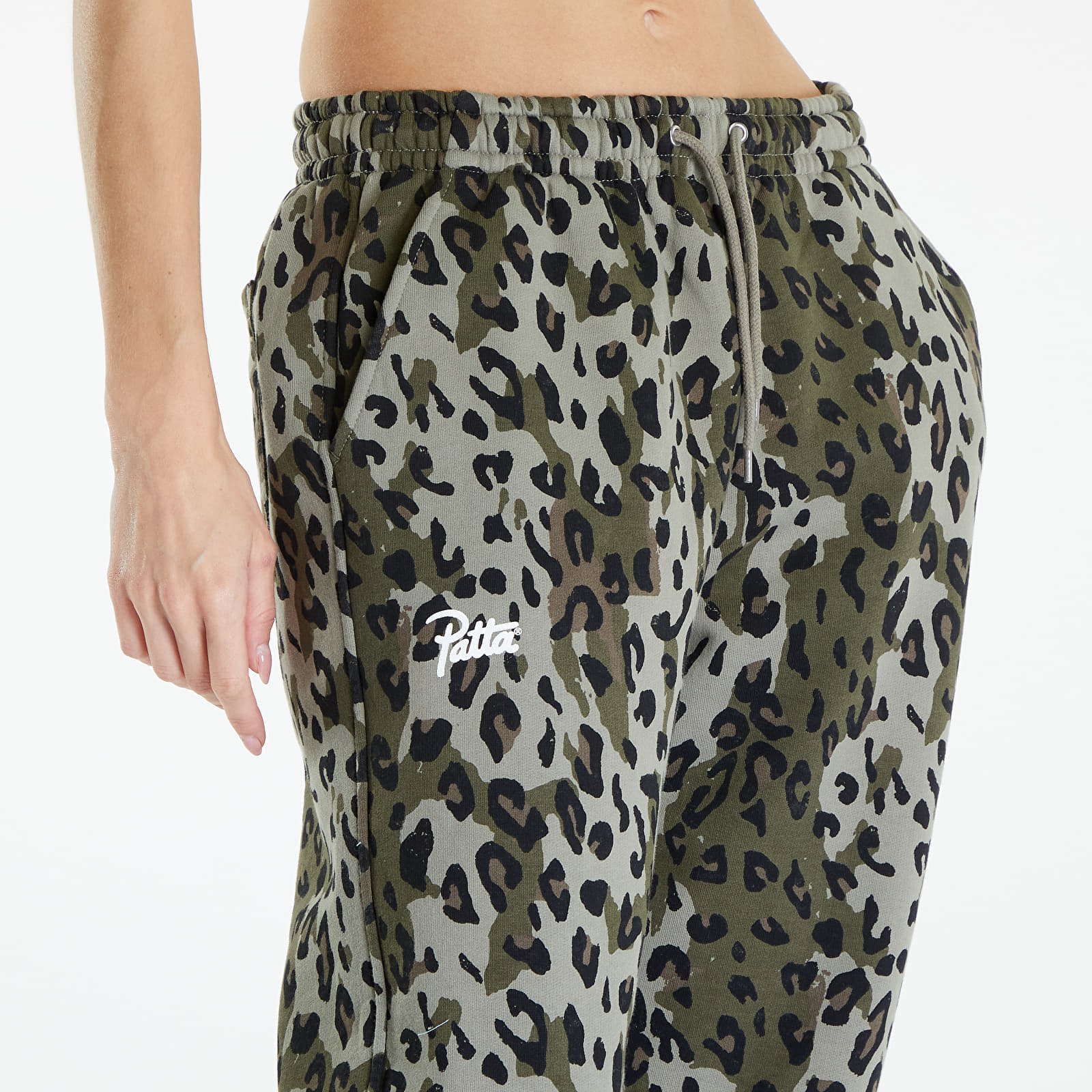 Femme Leopard Jogging Pants Dusty Olive