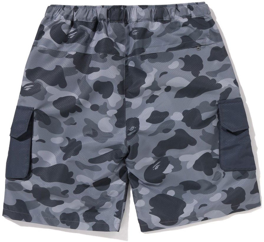 Bape Honeycomb Camo Cargo Shorts Grey