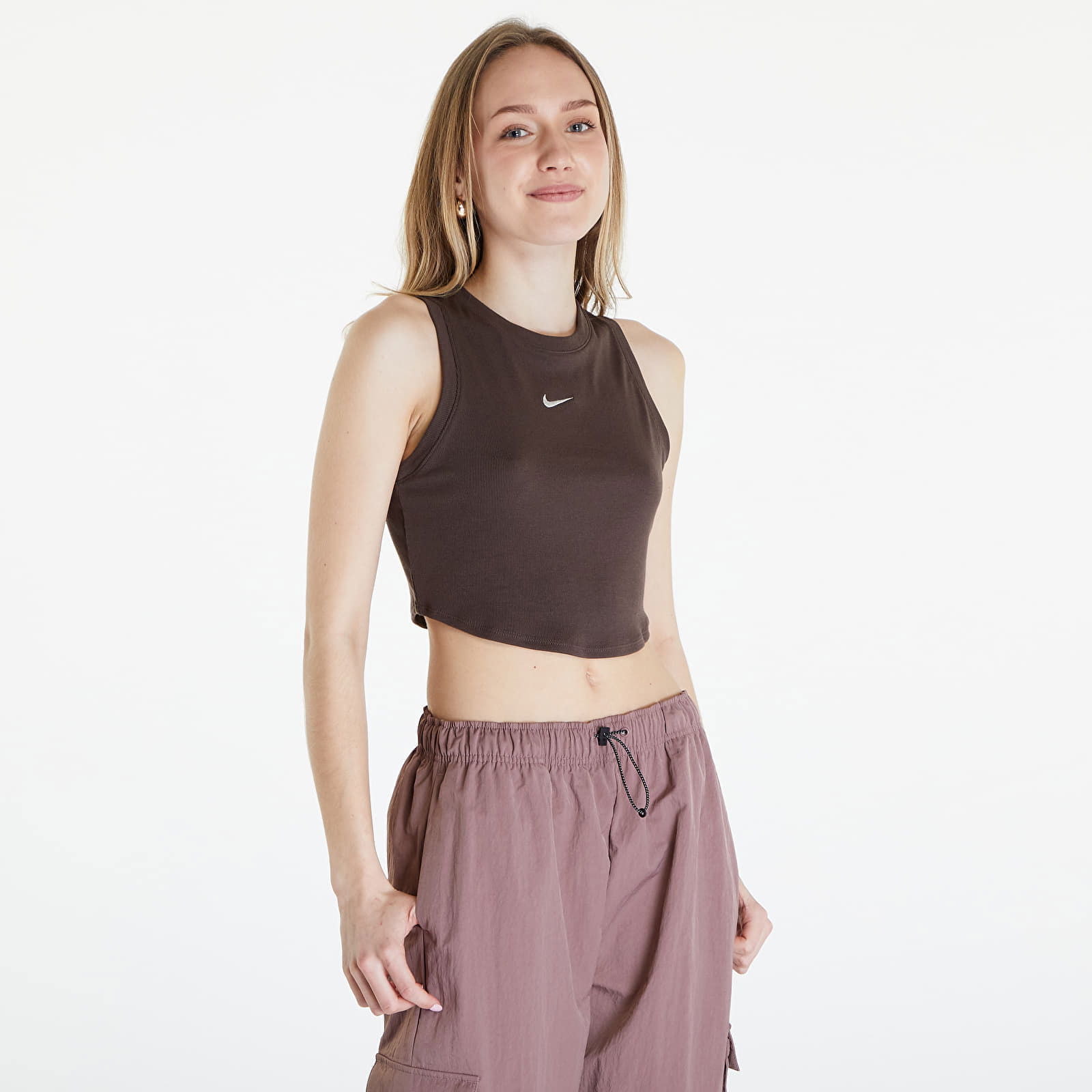 Sportswear Essentials Ribbed Cropped Tank Baroque Brown/ Sail