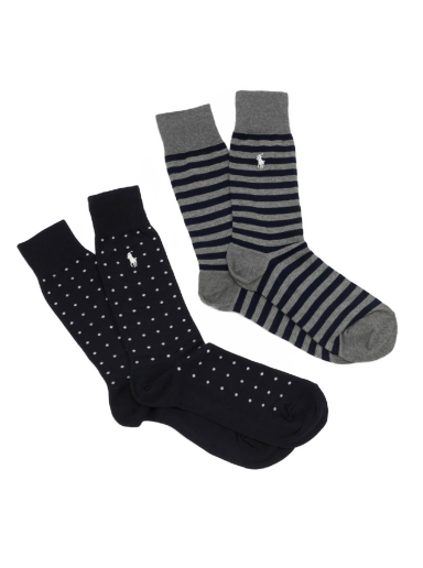 Dot Stripe Crew Socks 2Pack