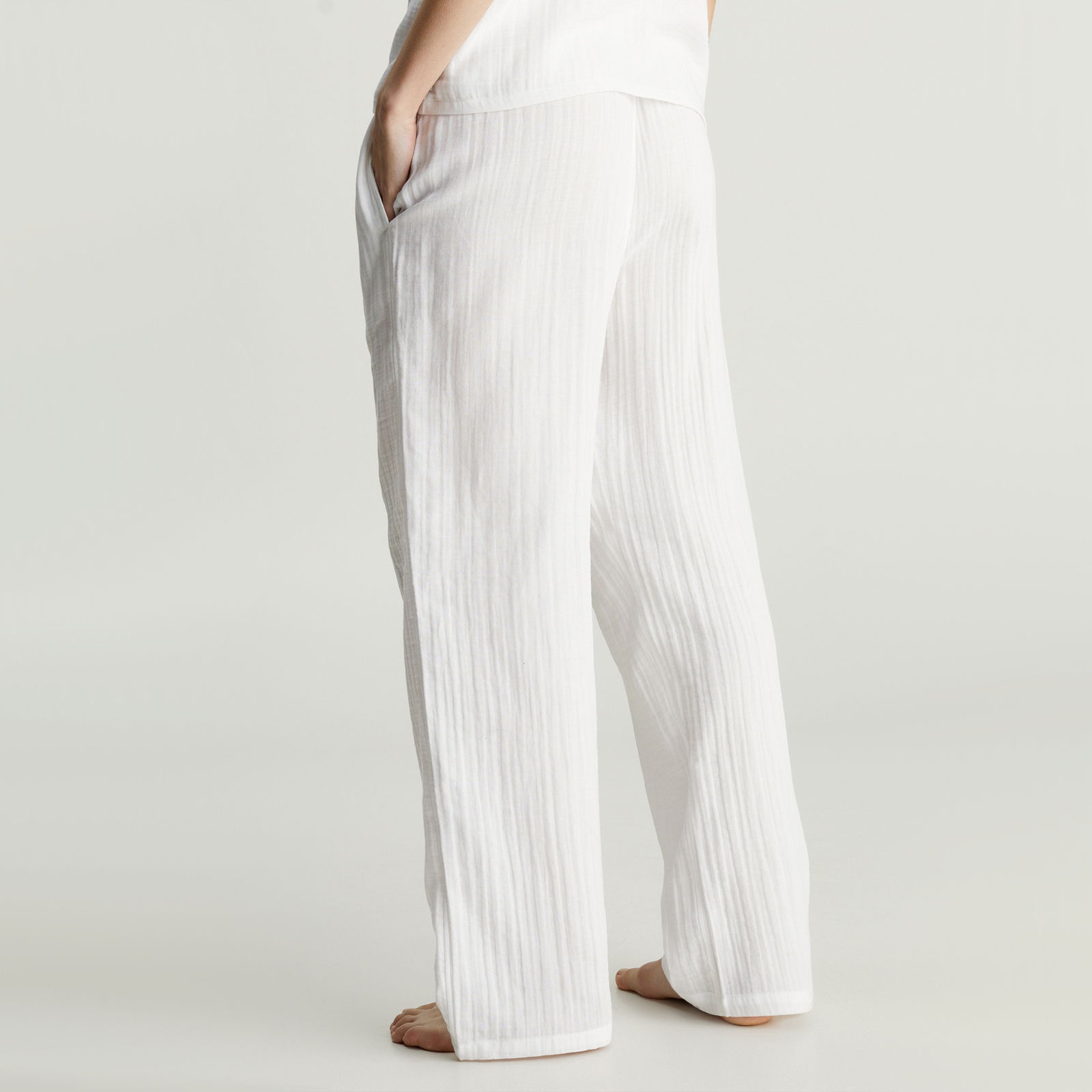 Textured Cotton-Gauze Sleep Pants