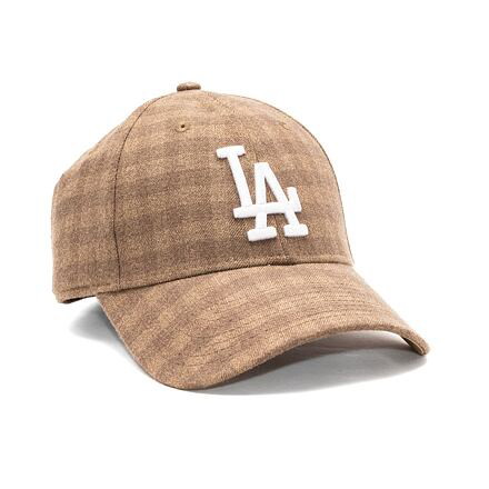 9FORTY MLB Flannel Los Angeles Dodgers Camel / White One Size