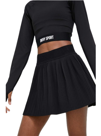 DKNY Double Layer Plisse Skirt With Logo Elastic Waistband DP2S4862
