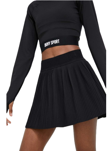 Double Layer Plisse Skirt With Logo Elastic Waistband