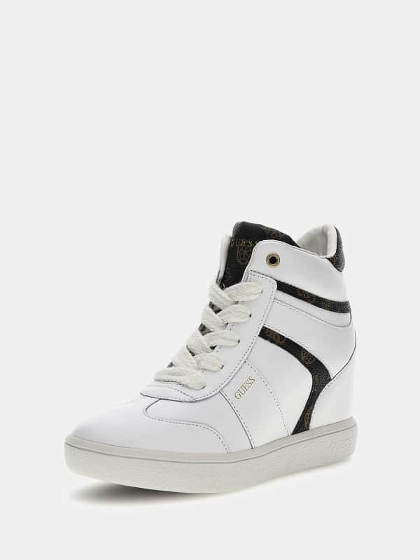 Morens Real Leather Wedge Sneakers