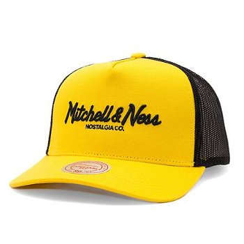 Mitchell & Ness Pinscript Trucker Mustard/Black HHSSINTL1144-MNNMUST