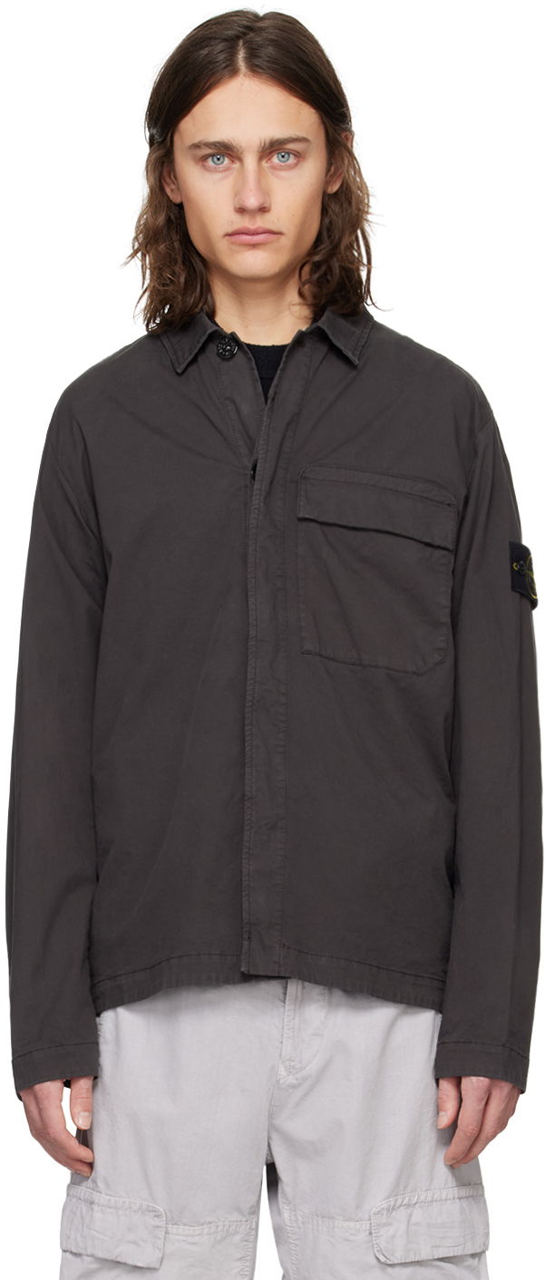 Gray Regular Fit Overshirt Jacket