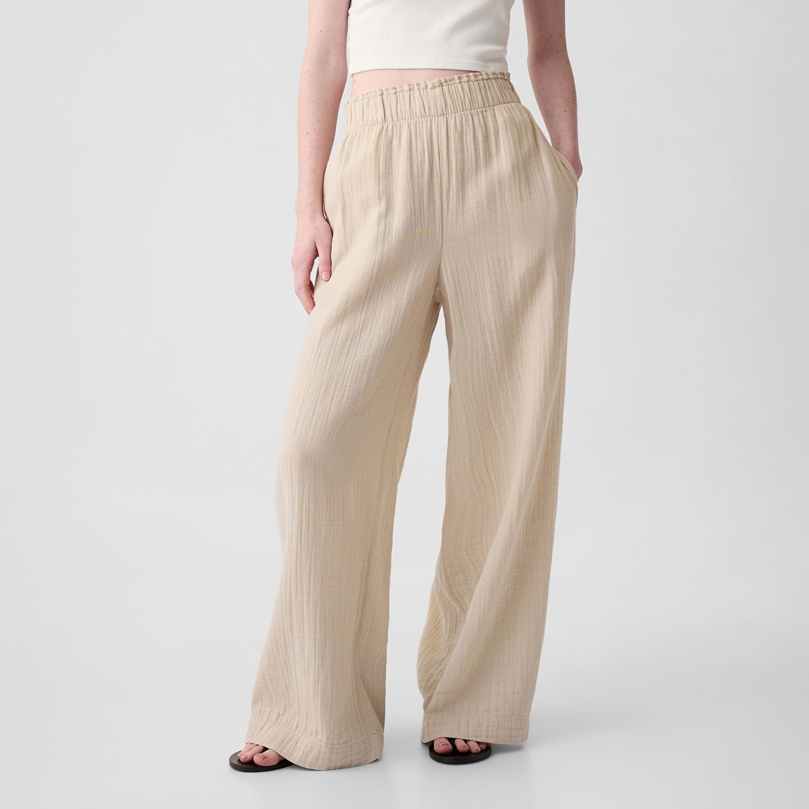 Gauze Wide Leg Pants Bedrock