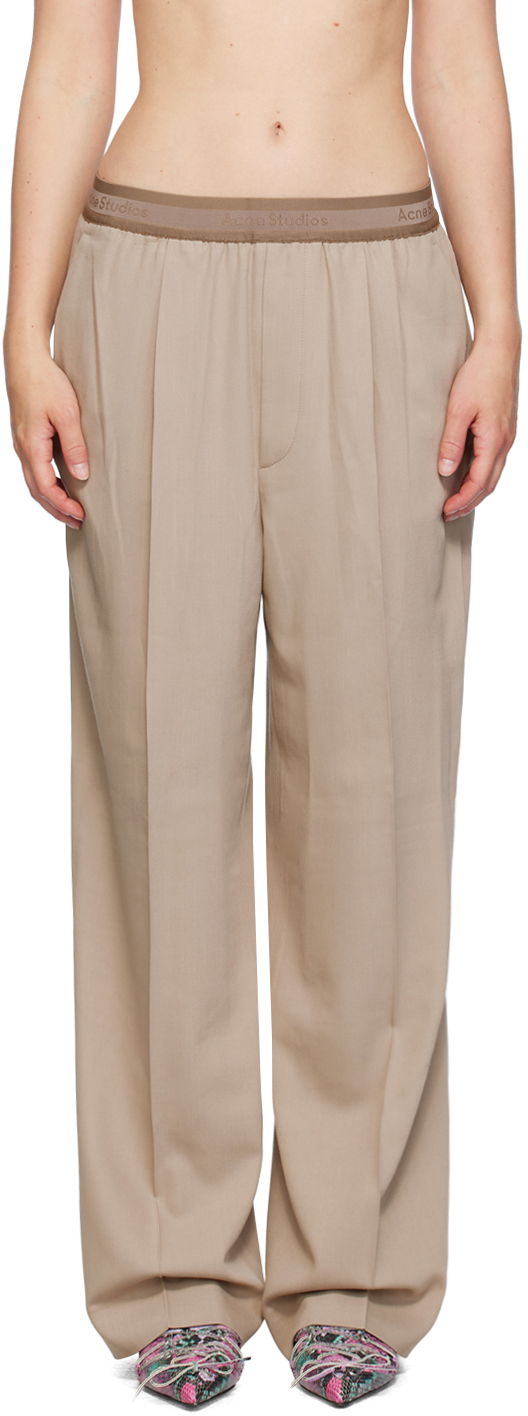 Taupe Pleated Trousers