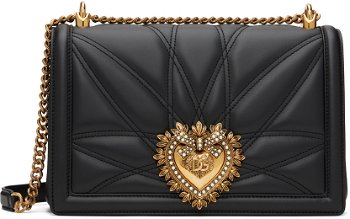 Dolce & Gabbana Black Medium Devotion Bag BB7100 AW437