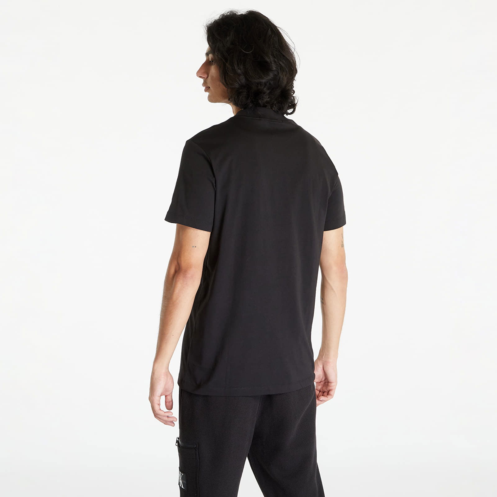 Jeans Mix Media Short Sleeve Tee Black