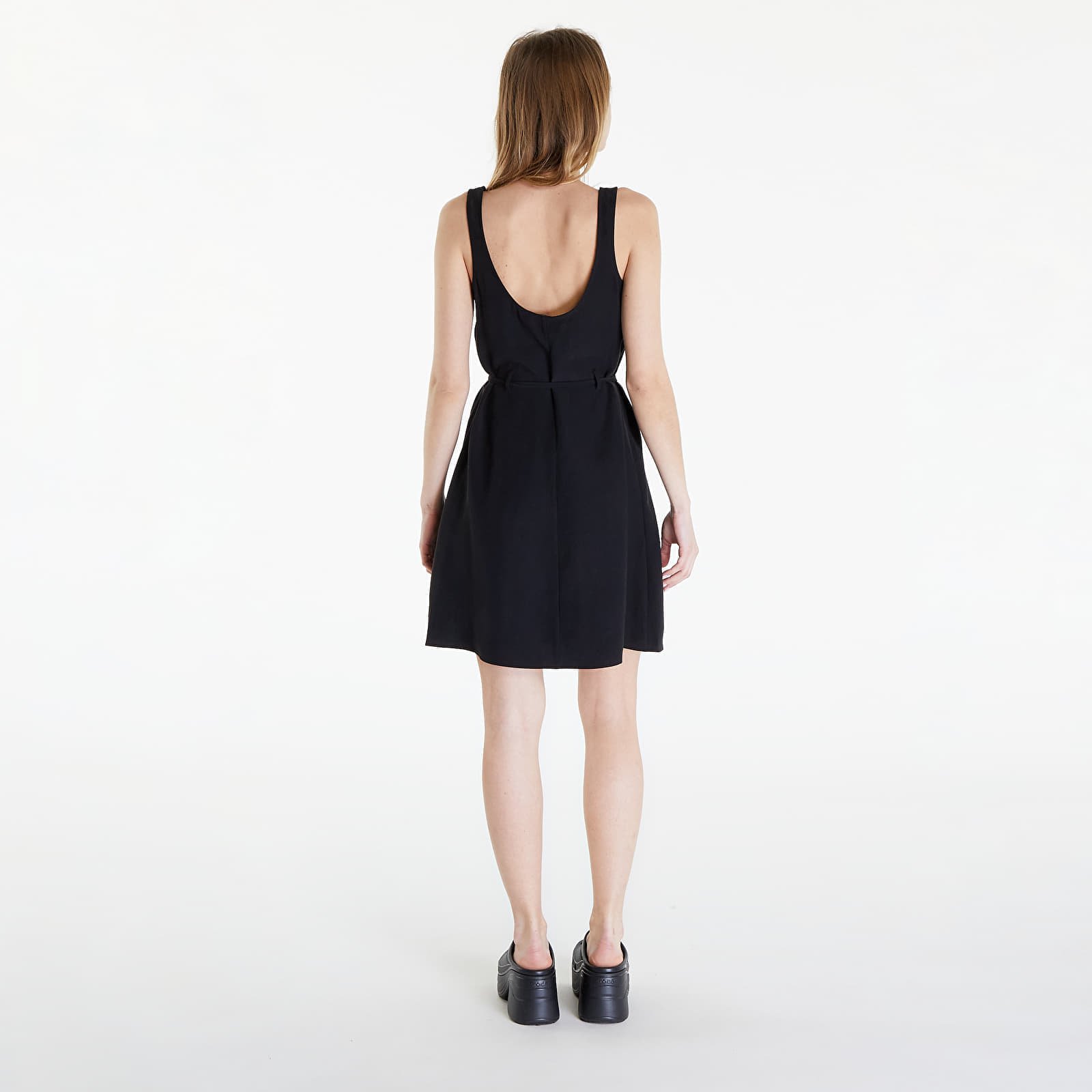 Jeans Tie Waisted Day Dress Black
