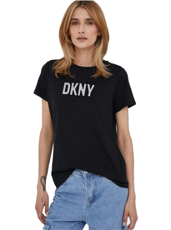 DKNY Glitter Logo Embellished T-Shirt P03ZBDNA