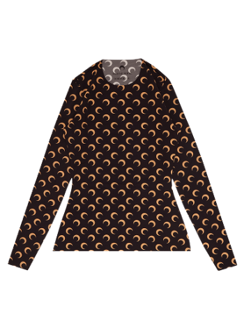 Marine Serre Second Skin Moon Top 'All Over Moon Brown' T068ICONWFW22 JERPA0001 08